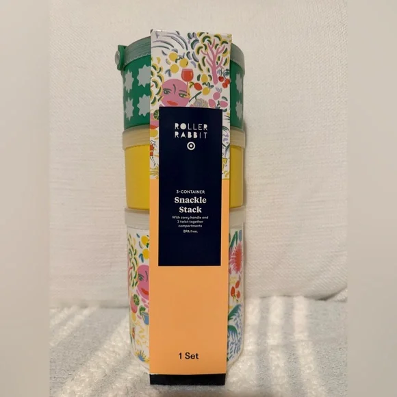 Roller Rabbit Stackable Snack Container Set - Picture 1 of 2